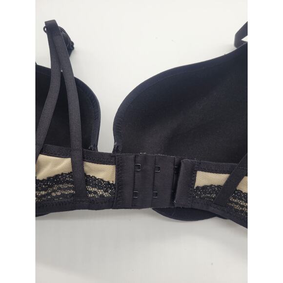 Maidenform Love the Lift Black In Satin Plunge Underwire Push Up Bra Size 32C - Picture 7 of 8